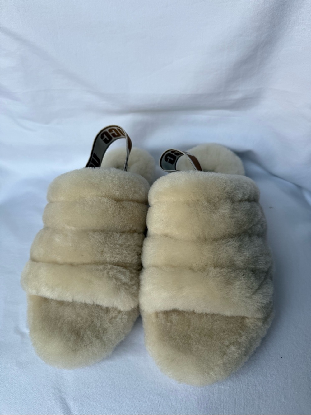 UGG Fluff Yeah Plush Shearling Slide Slippers in Cream - Picture 2 of 5
